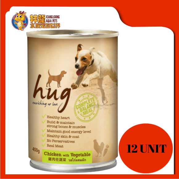 HUG DOG CAN FOOD CHICKEN & VEGETABLES 400G X 12 UNIT