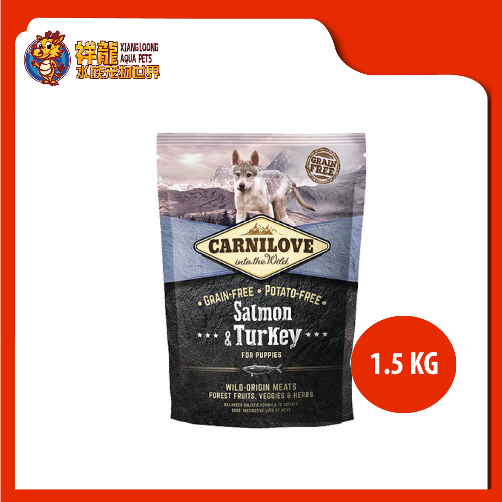 CARNILOVE GRAIN FREE PUPPIES SALMON TURKEY 1.5KG Xiang Loong