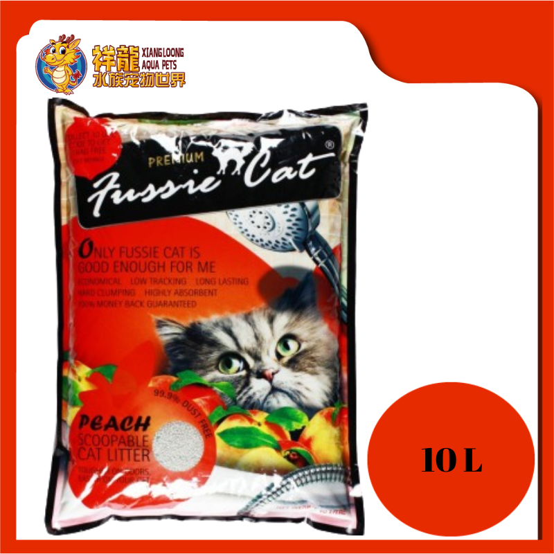 FUSSIE CAT LITTER PEACH 10L Xiang Loong Aqua Pets Sdn Bhd