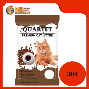 QUARTET PREMIUM CAT LITTER 30L [COFFEE]