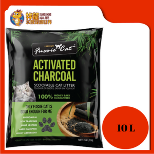 FUSSIE CAT LITTER ACTIVED CHARCOAL 10L Xiang Loong Aqua Pets Sdn Bhd