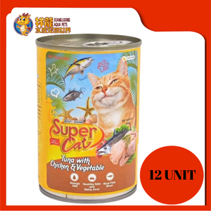 SUPER CAT TUNA,CHICKEN & VEGETABLE 12 X 400G