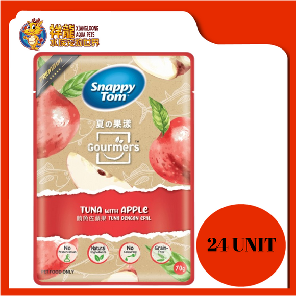 SNAPPY TOM GOURMERS TUNA WITH APPLE 24X70G