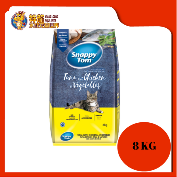 SNAPPY TOM CAT FOOD CHIC/TUNA/VEGETABLES 8KG