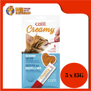 CATIT CREAMY LICKABLE TREAT 5X15G (SEAFOOD)