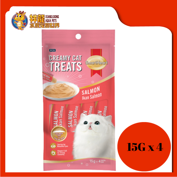 SMARTHEART CREAMY CAT TREATS SALMON 15GX4PKT