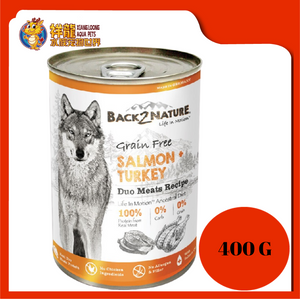 BACK2NATURE GRAIN FREE DOG CAN FOOD SALMON + TURKEY 400G