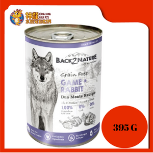 BACK2NATURE GRAIN FREE DOG CAN FOOD GAME + RABBIT 395G