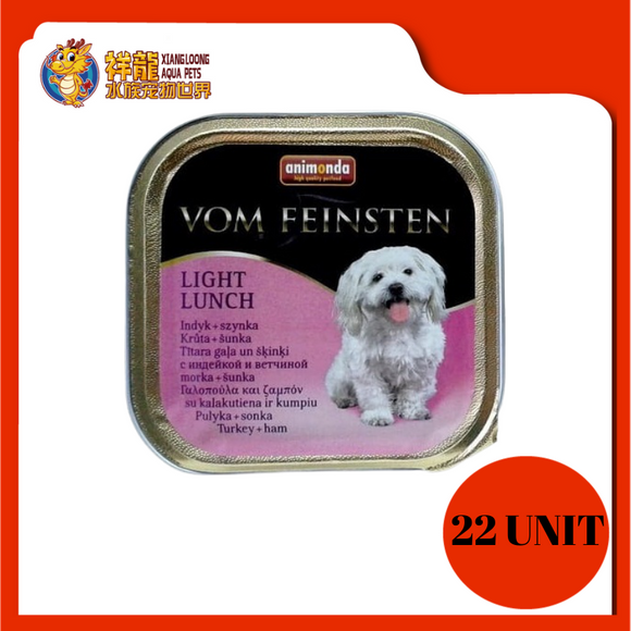 ANIMONDA VOM FEINSTEN LIGHT LUNCH TURKEY+HAM DOG FOOD 150G (RM5.22 X 22 UNIT)