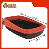 CAT LOVE RIMMED CAT PAN LARGE CHARCOAL {36624} [CAT TOILET]