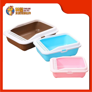 CAT LITTER SQUARE TRAY WITH SKIRTING (M) [CAT TOILET]