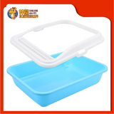 CAT LITTER SQUARE TRAY WITH SKIRTING (M) [CAT TOILET]