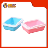 CAT LITTER SQUARE TRAY WITH SKIRTING (L) [CAT TOILET]