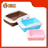 CAT LITTER SQUARE TRAY WITH SKIRTING (L) [CAT TOILET]