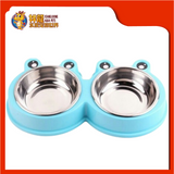 STAINLESS STEEL DOUBLE BOWL [CUTE FROG] 27.5x15x4CM (6)