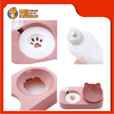 2 IN 1 WATER FOOD FEEDER 28X15CM (CAT FACE)