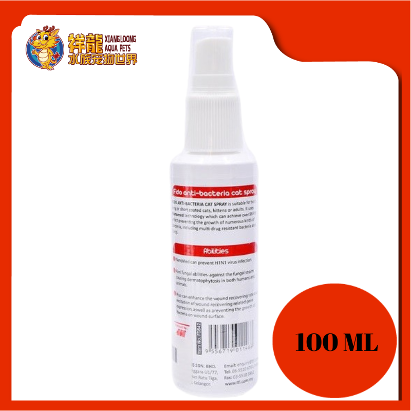 FIDO ANTI BACTERIA CAT SPRAY 100ML 5107