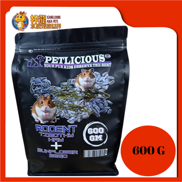 PETLICIOUS HAMSTER TIMOTHY+SUNFLOWER SEED 600G
