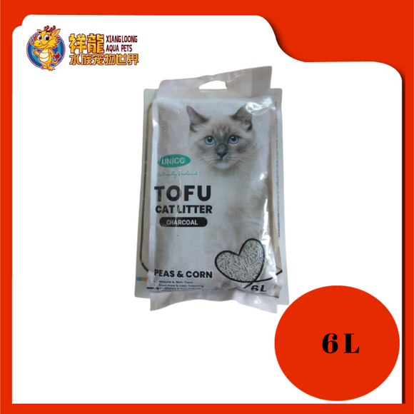 UNICO TOFU CAT LITTER 6L [CHARCOAL]