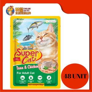 SUPERCAT POUCH ADULT TUNA & CHICKEN (48 UNIT X 85G)