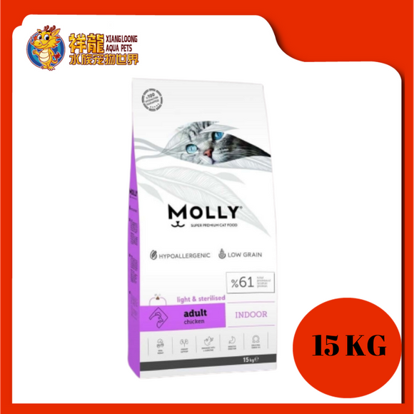 MOLLY ADULT CAT LIGHT & STERELISED CHICKEN 15KG