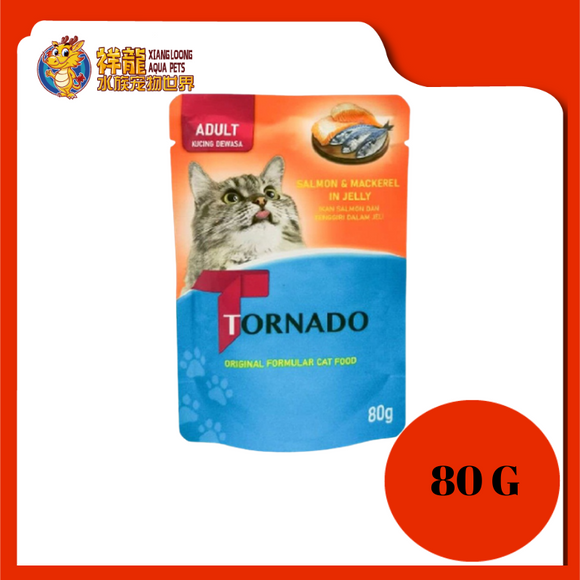TORNADO ADULT SALMON AND CHICKEN IN JELLY 80G