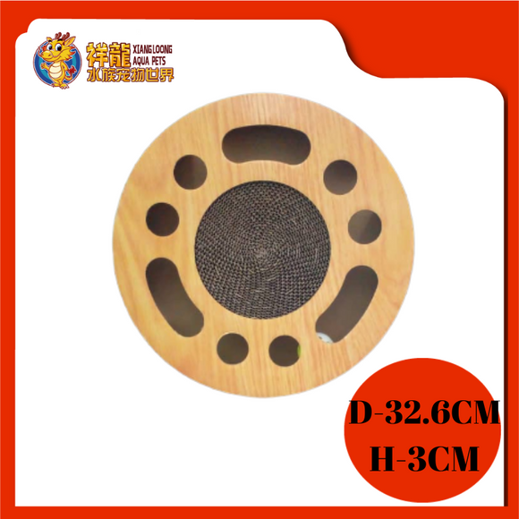 CAT SCRATCHER WITH BELL BALL(ROUND)32.6*5CM