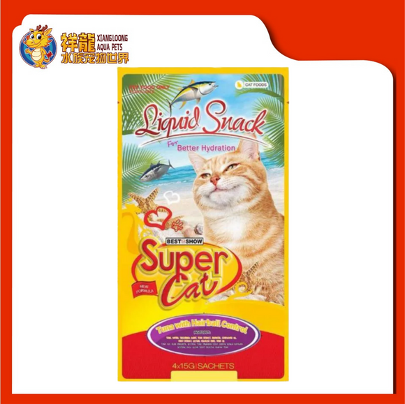 SUPER CAT LIQUID TUNA W HAIRBALL 15GX4PKT