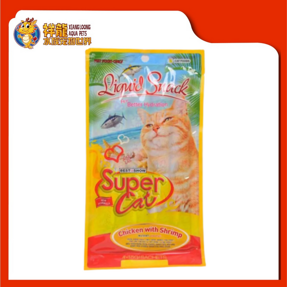 SUPER CAT LIQUID CHICKEN W SHRIMP 15GX4PKT