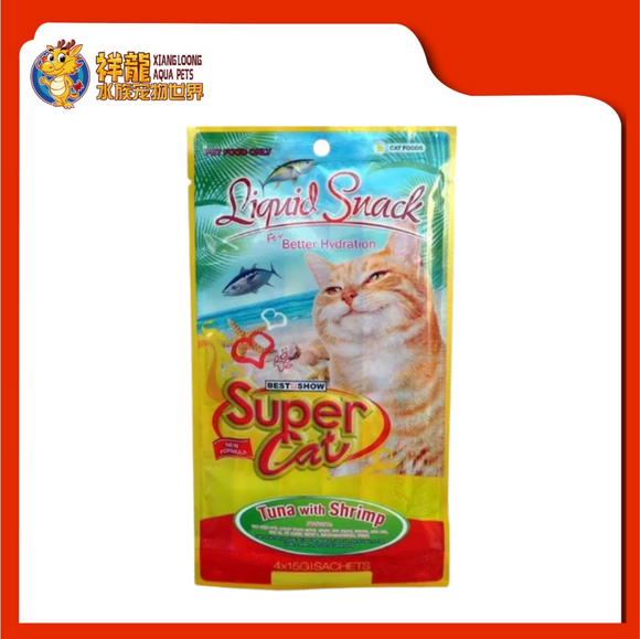 SUPER CAT LIQUID TUNA W SHRIMP 15GX4PKT