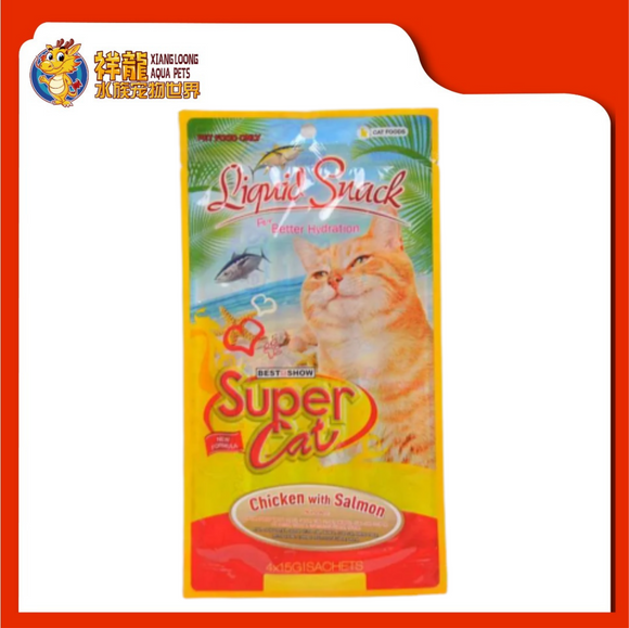 SUPER CAT LIQUID CHICKEN W SALMON 15GX4PKT
