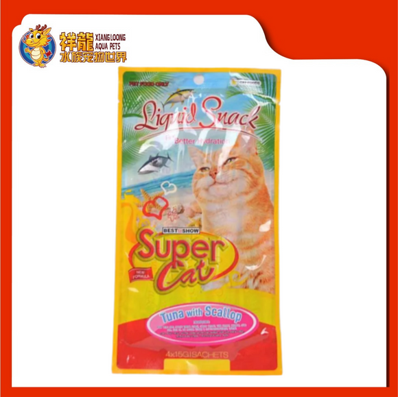 SUPER CAT LIQUID TUNA W SCALLOP 15GX4PKT