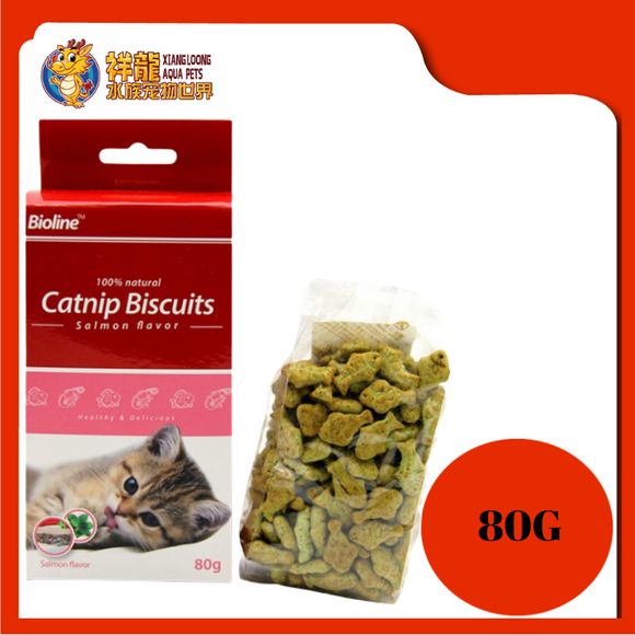 BIOLINE CATNIP BISCUIT SALMON 80G 2294