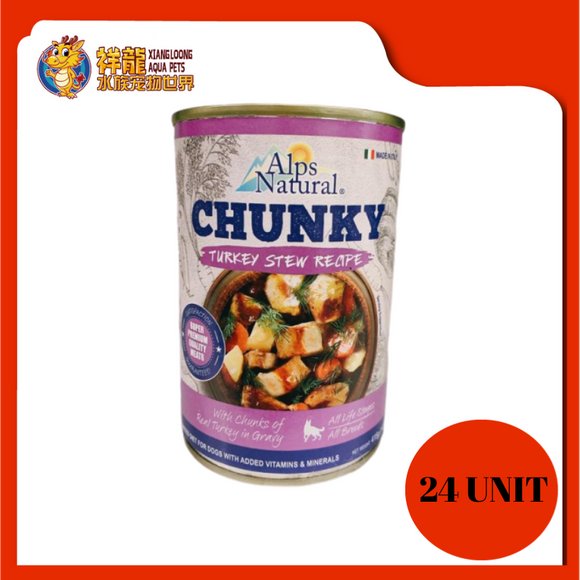 ALPS CHUNKY TURKEY DOG CAN FOOD 415G X 24 UNIT