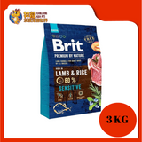BRIT PREMIUM NATURE ADULT DOG FOOD (LAMB & RICE) 3KG
