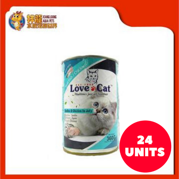 LOVE CAT SARDINE & CHICKEN IN JELLY 360G (24XRM3.42)